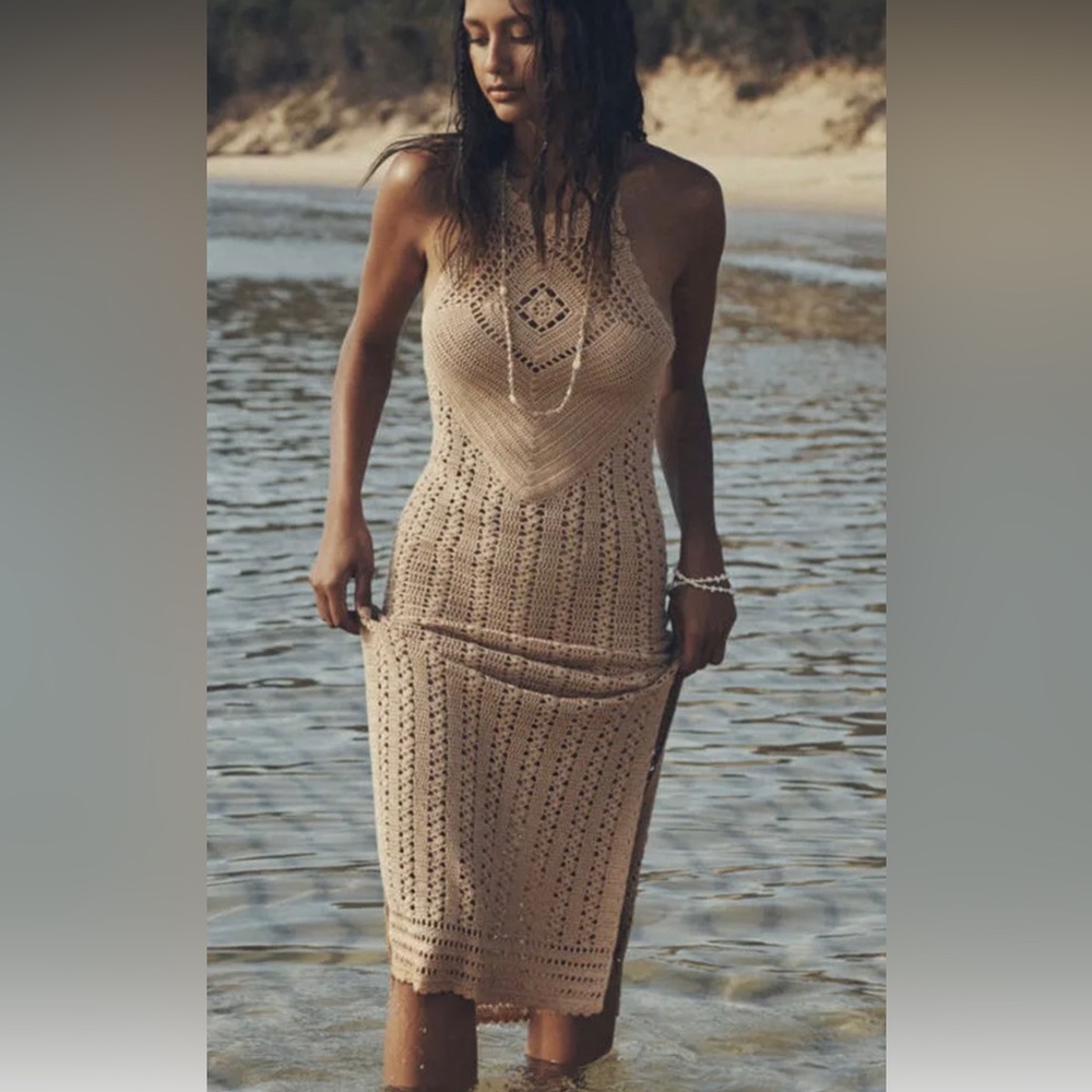 Spell Mirage Crochet Midi Dress